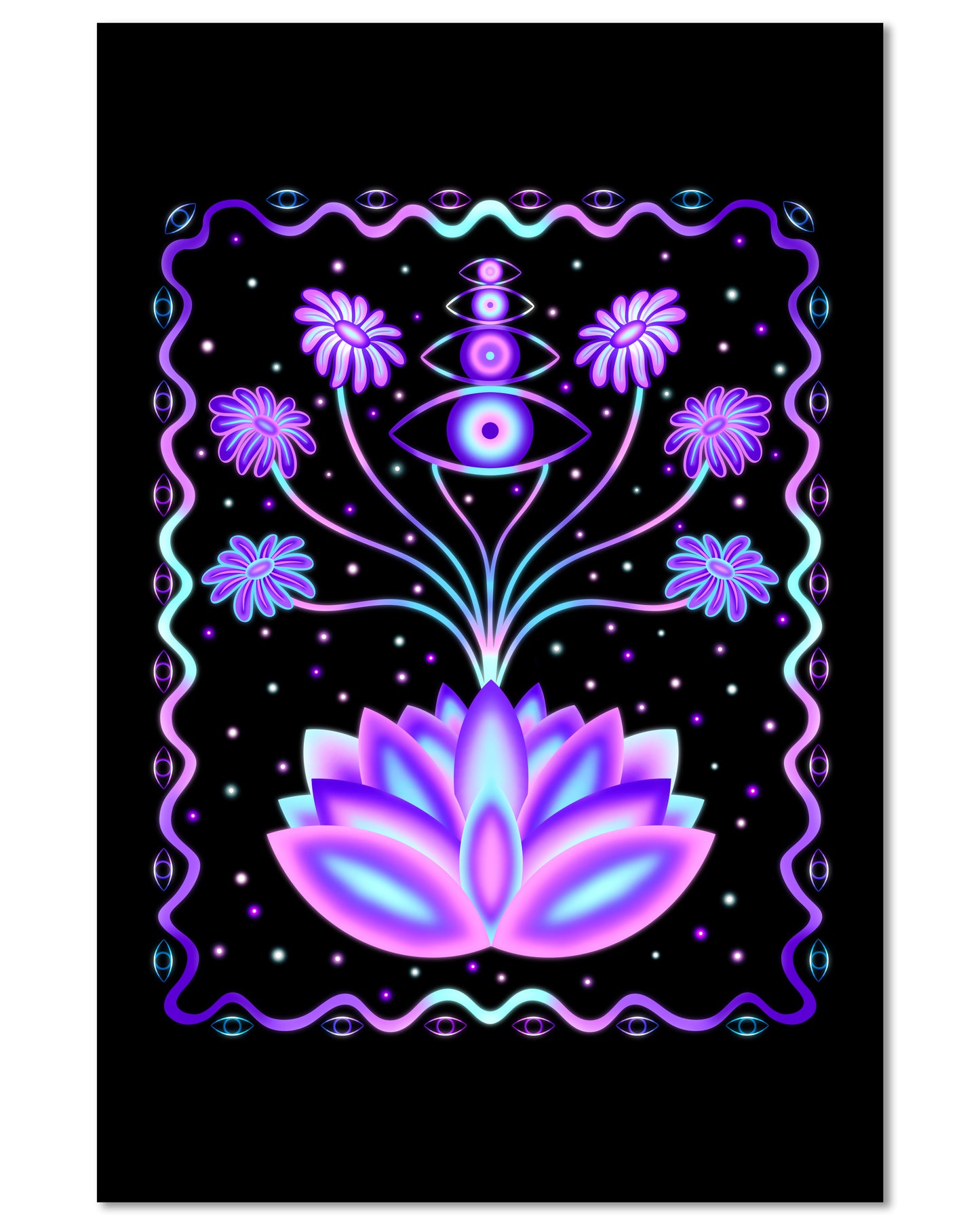 Lotus Flower Eyes - Mini 4x6 Art Print