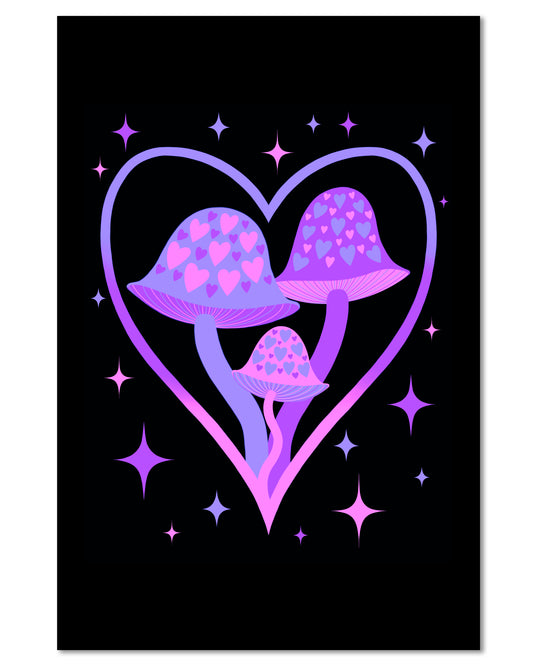 Mushroom Heart - Mini 4×6 Art Print