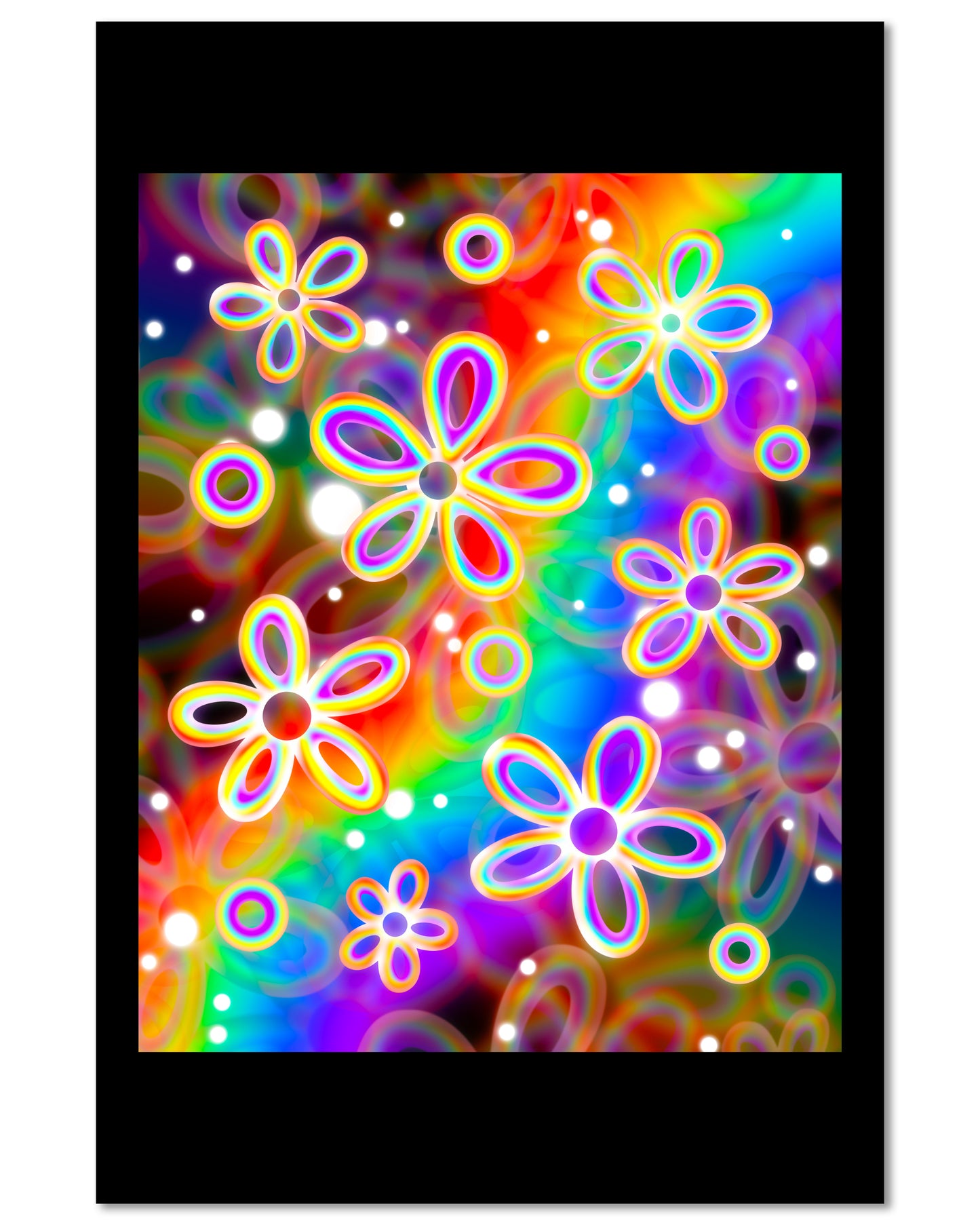 Rainbow Blossom Burst - Mini 4×6 Art Print