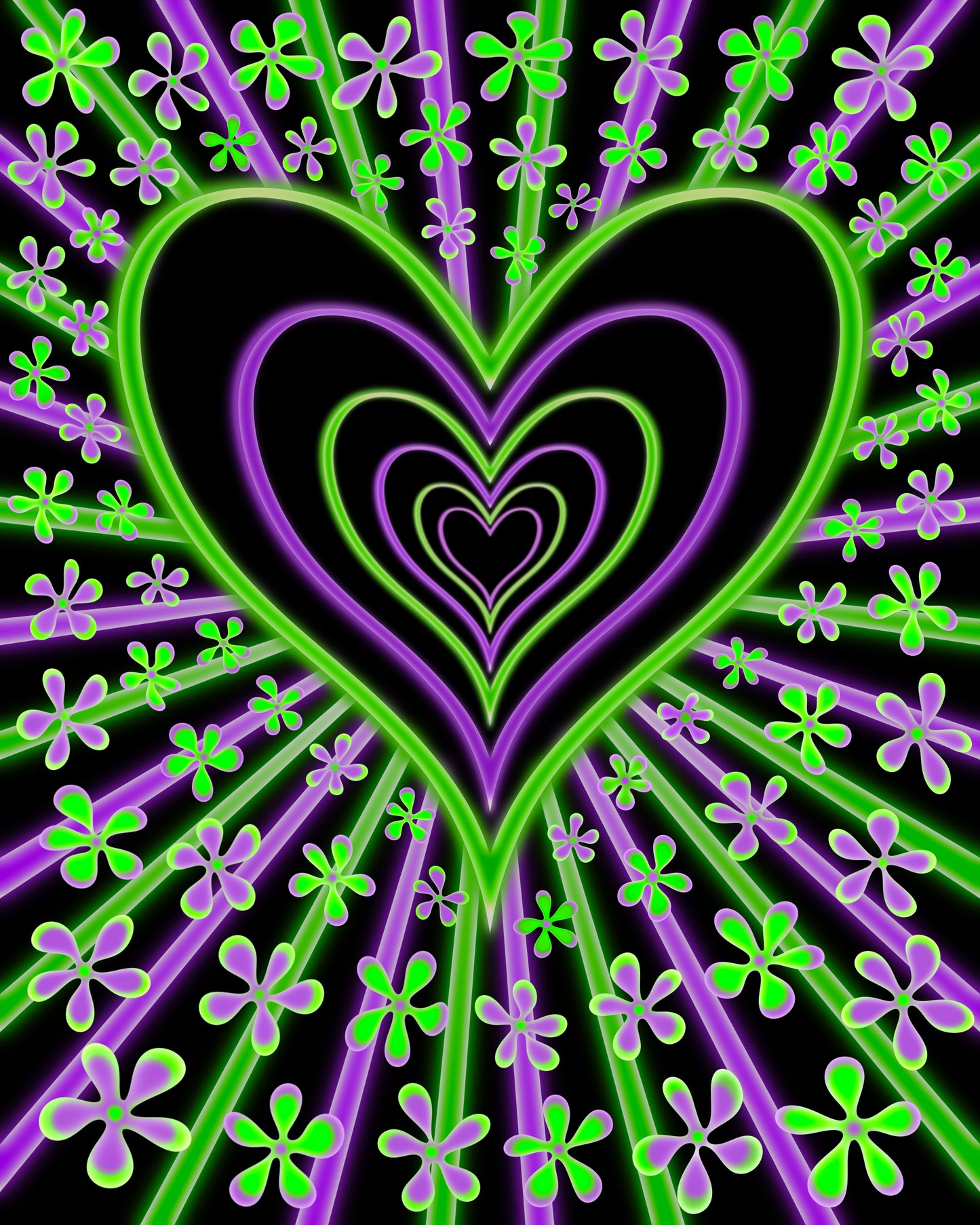 Flower Power Heart - Fine Art Print