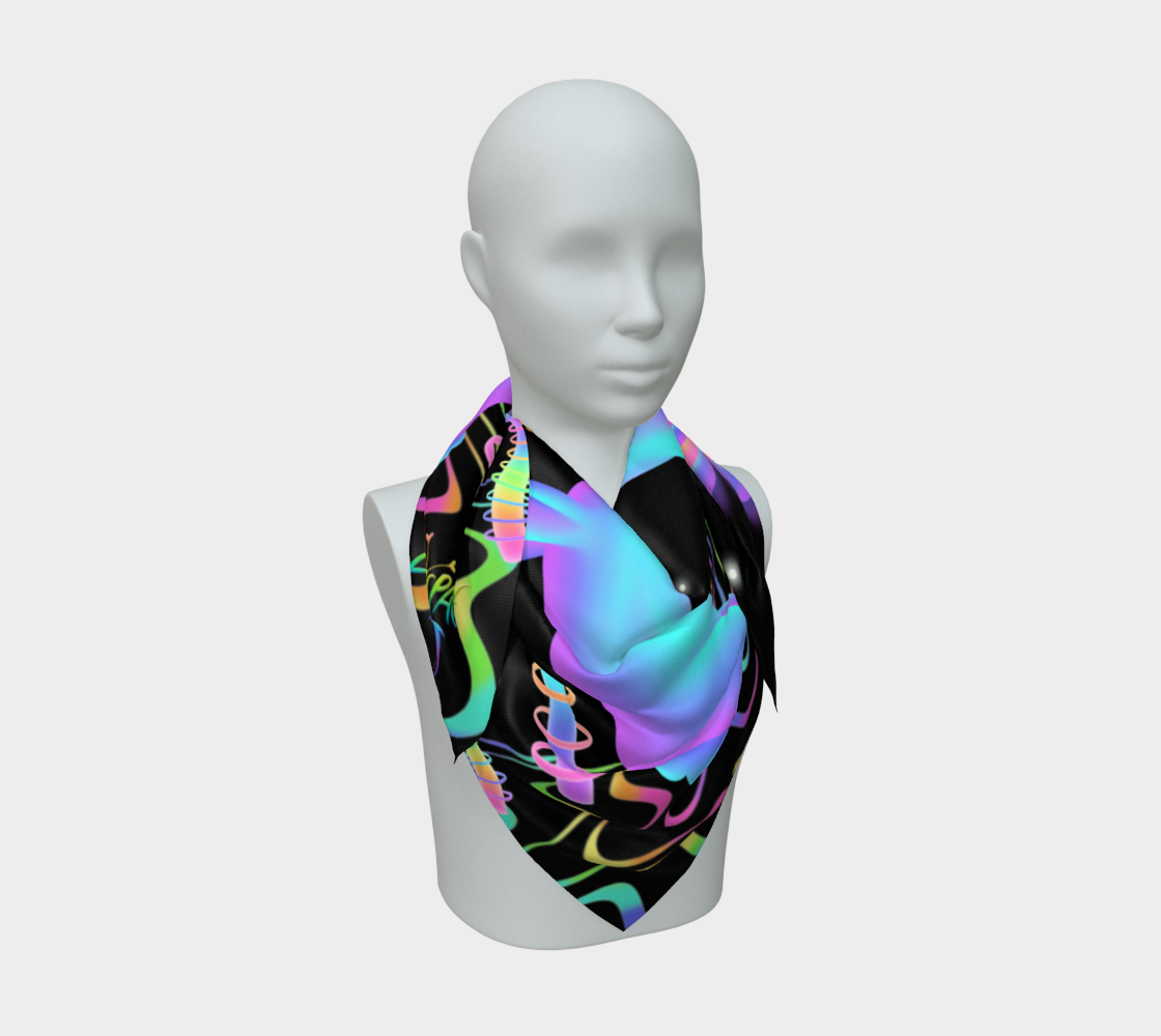 Bunny Bloom Silk Scarf — Wearable Art Bandana