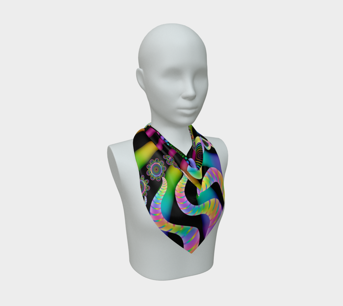 Growing Heart Silk Scarf — Wearable Art Bandana