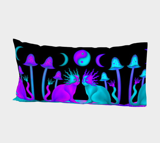Yin Yang Mushroom Cats Pillowcase