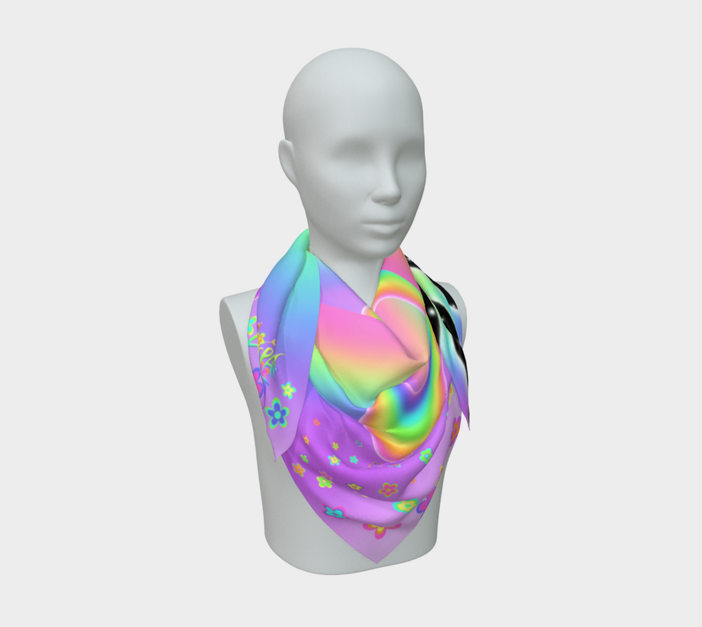 Over the Hills and Far Away Silk Scarf — Wearable Art Bandana
