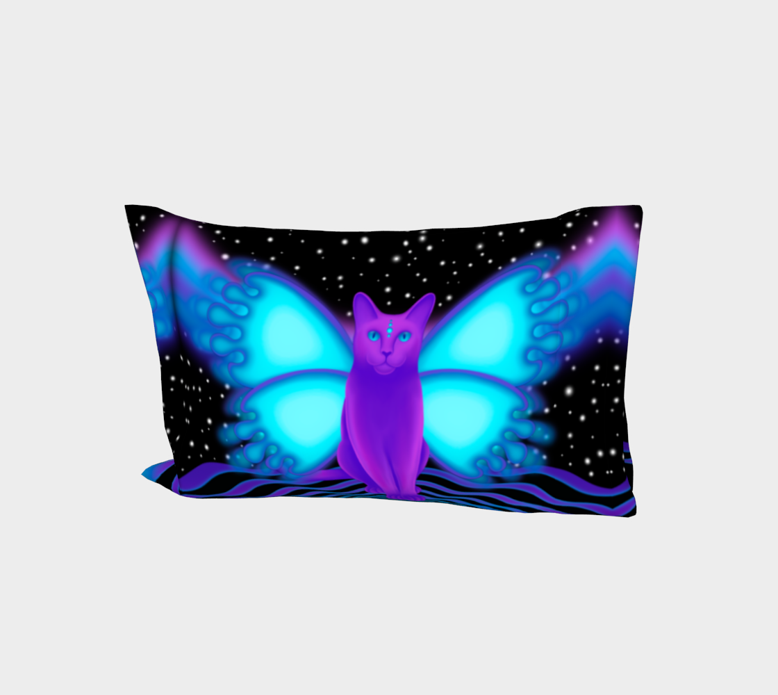 Purple Cosmic Cat Pillowcase