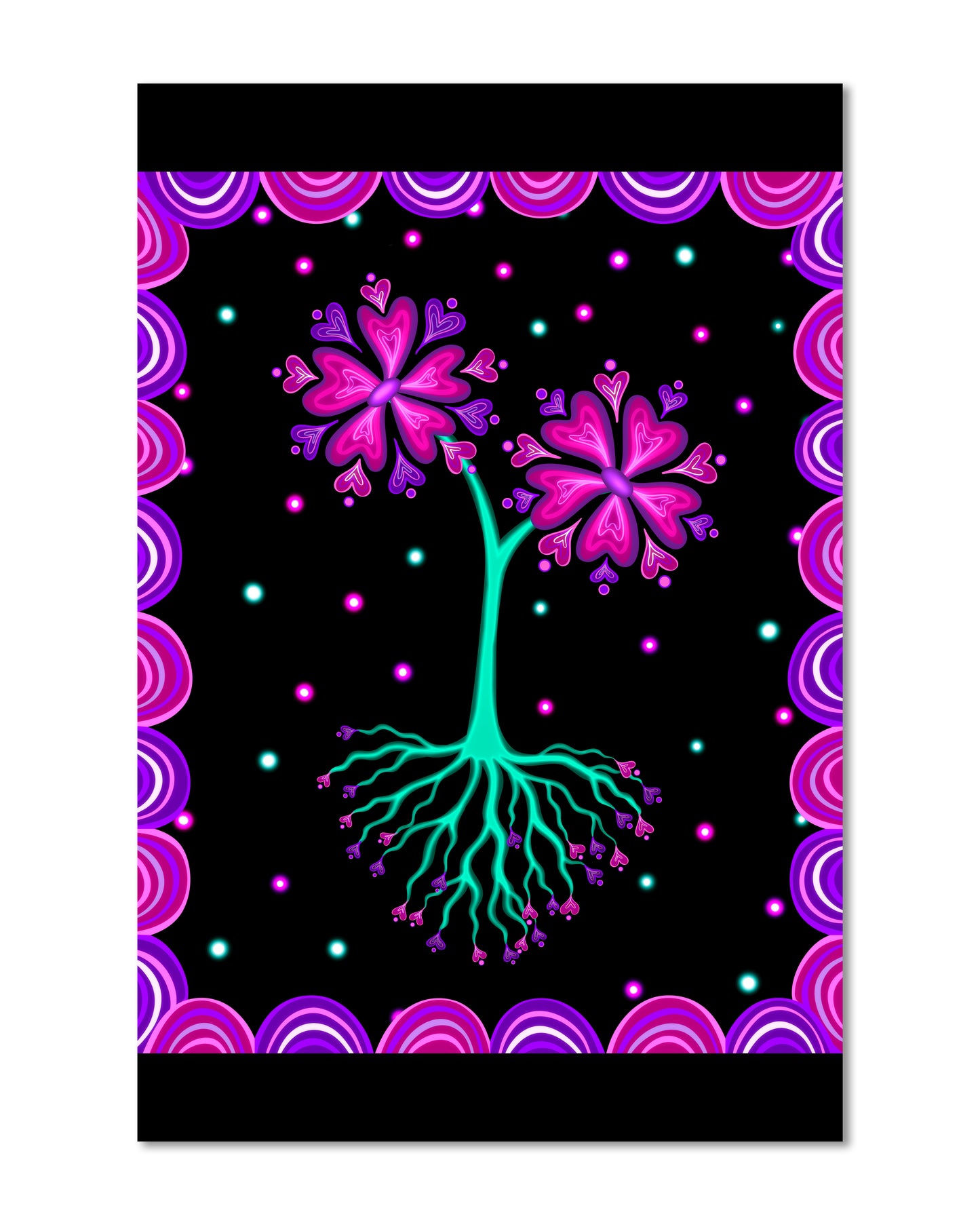 Heart Flower Roots - Mini 4x6 Art Print