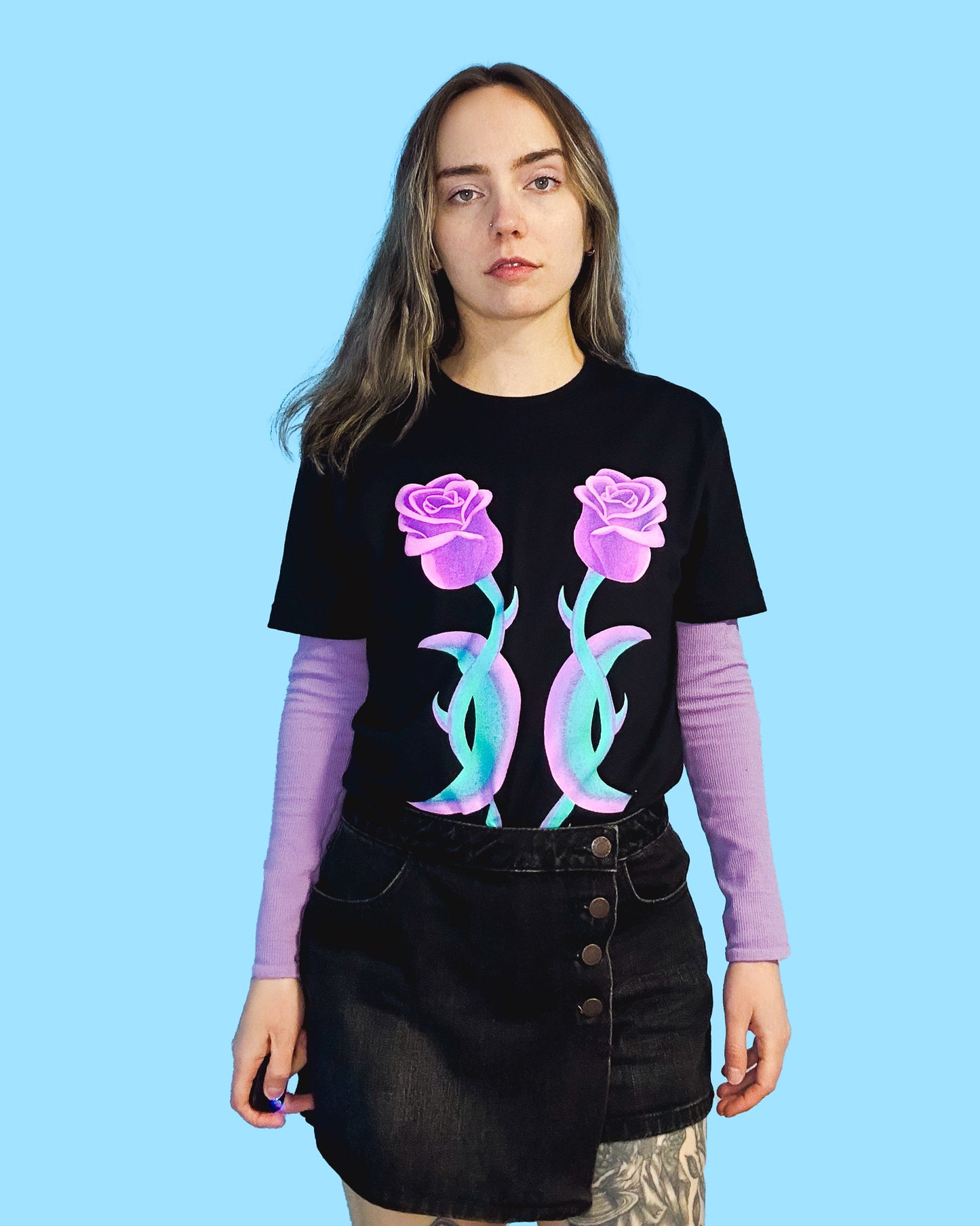 Rose Moon Black Tee