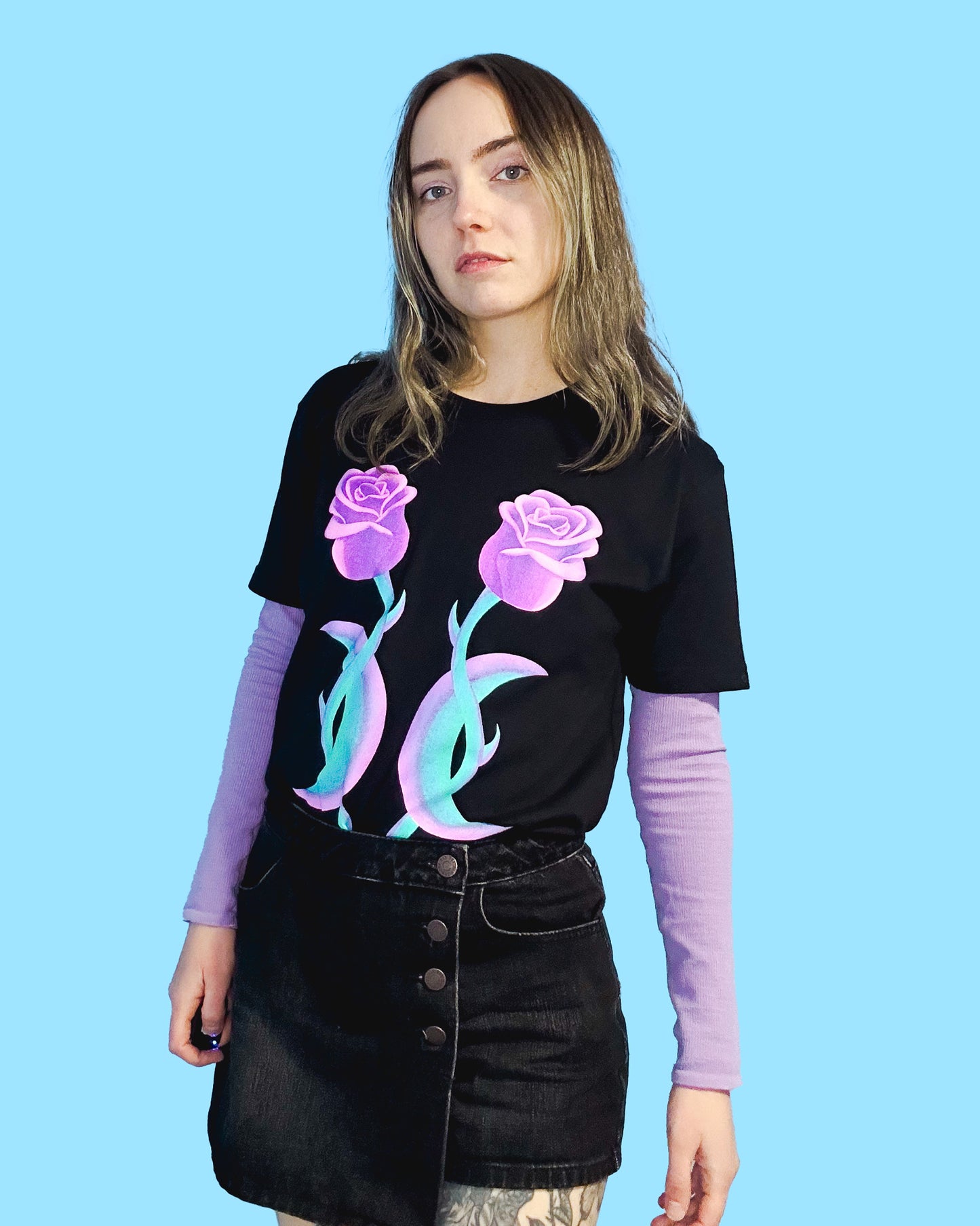 Rose Moon Black Tee