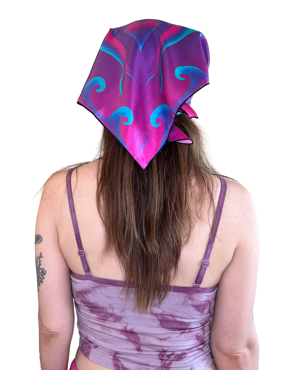 Heart Tides (Color) Silk Scarf — Wearable Art Bandana