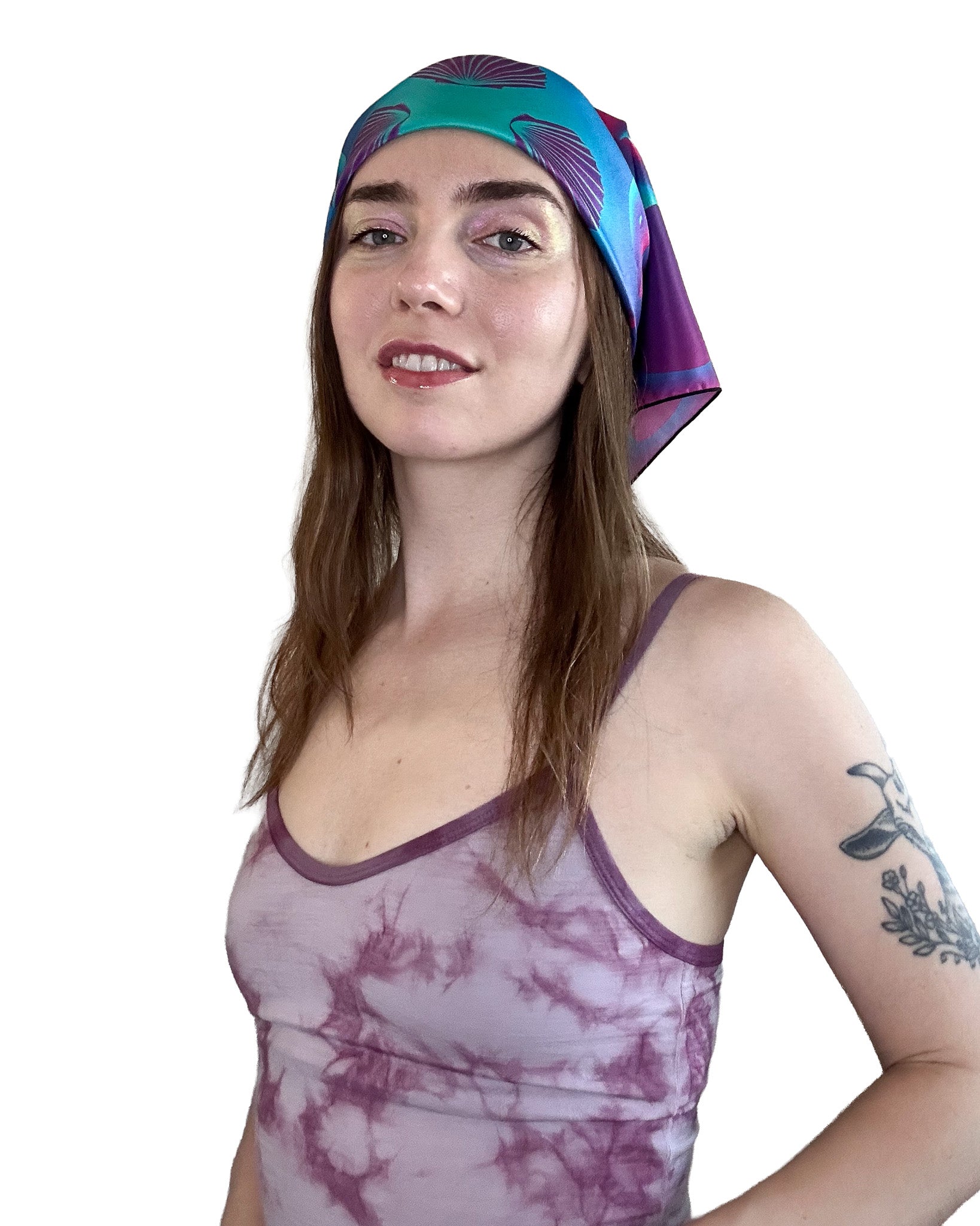 Heart Tides (Color) Silk Scarf — Wearable Art Bandana