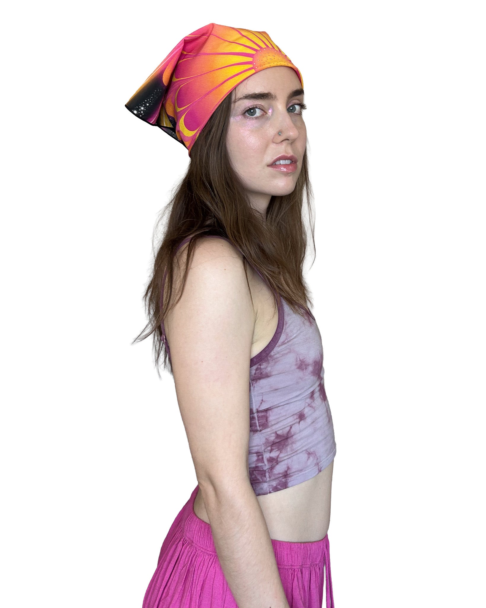 Sun Flower Silk Scarf — Wearable Art Bandana
