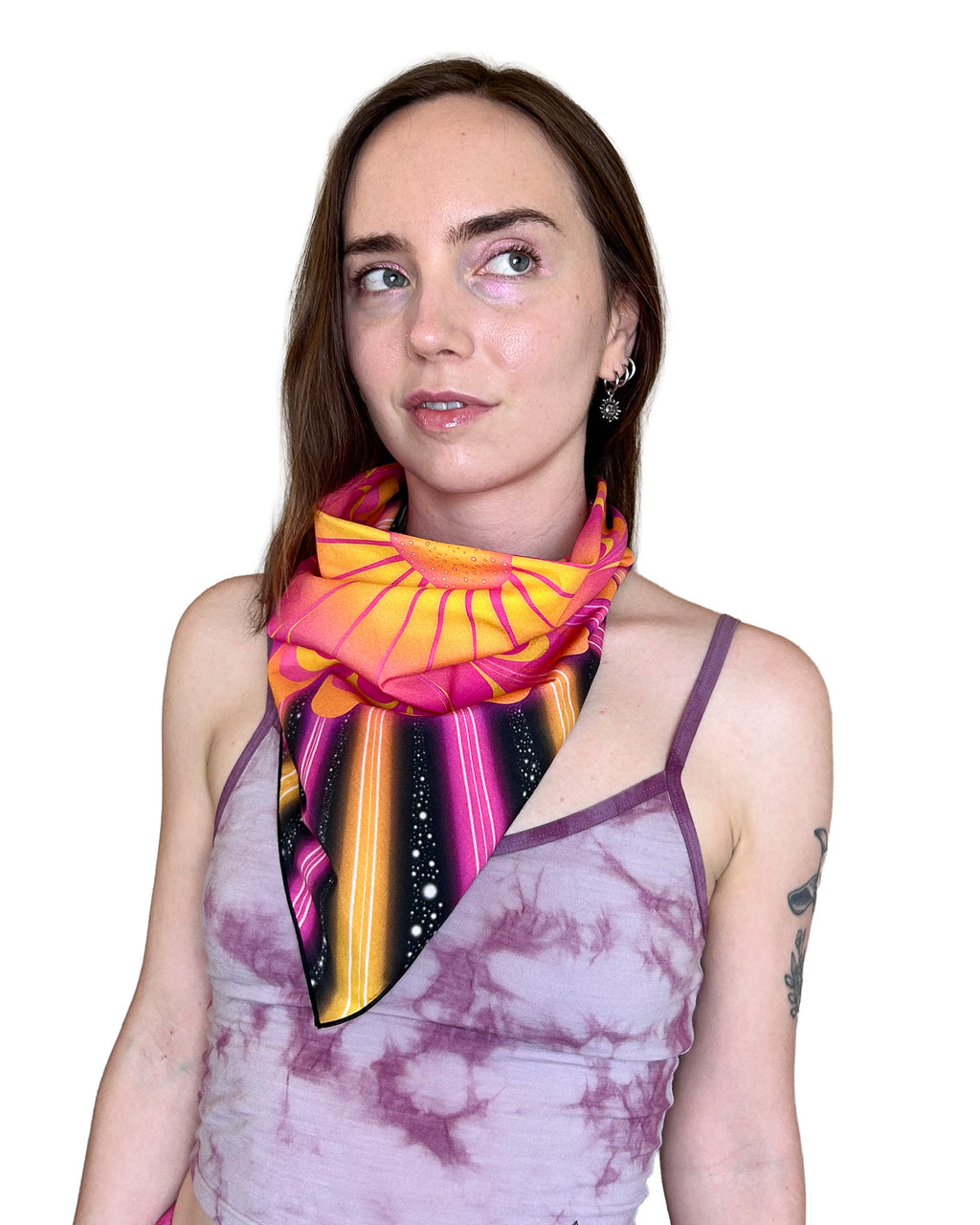 Sun Flower Silk Scarf — Wearable Art Bandana