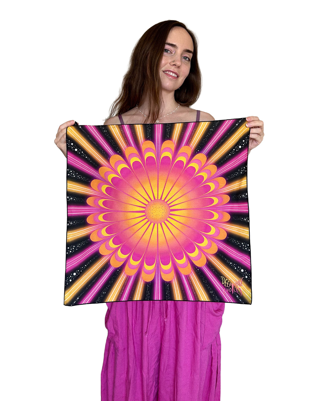 Sun Flower Silk Scarf — Wearable Art Bandana