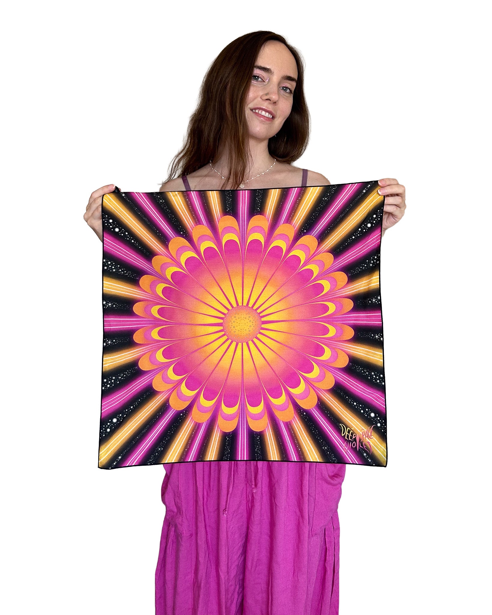 Sun Flower Silk Scarf — Wearable Art Bandana
