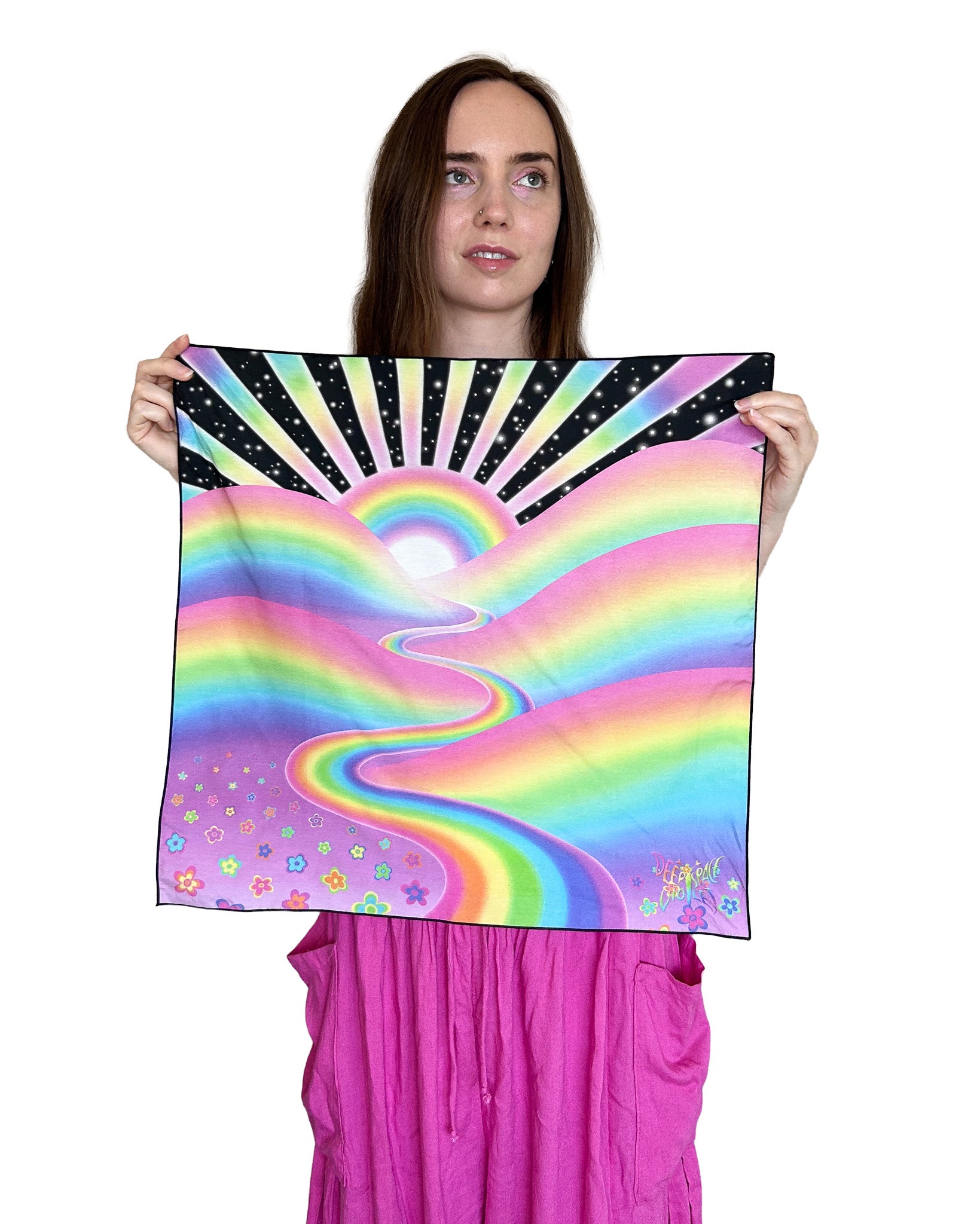 Over the Hills and Far Away Silk Scarf — Wearable Art Bandana