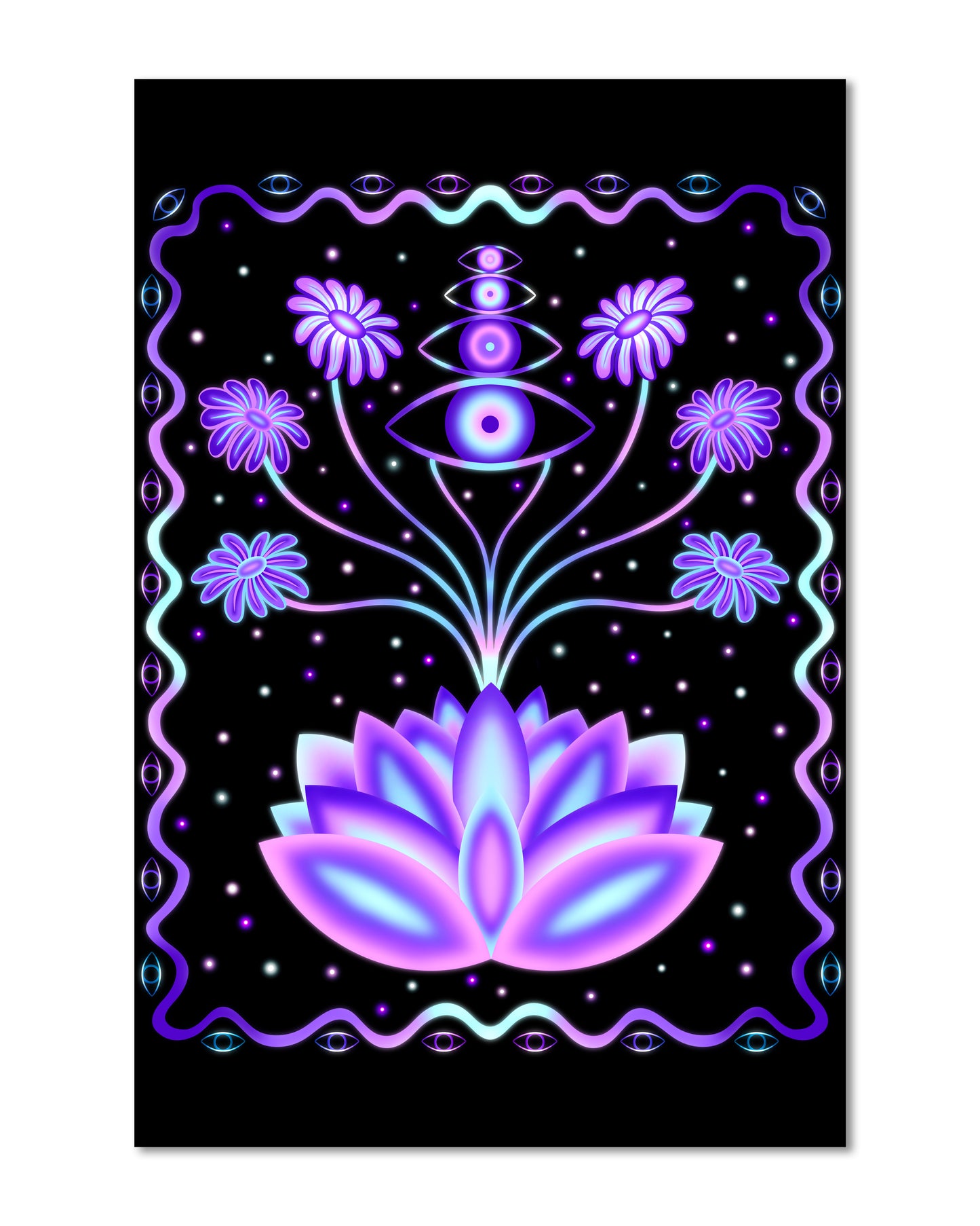 Lotus Flower Eyes - Mini 4x6 Art Print