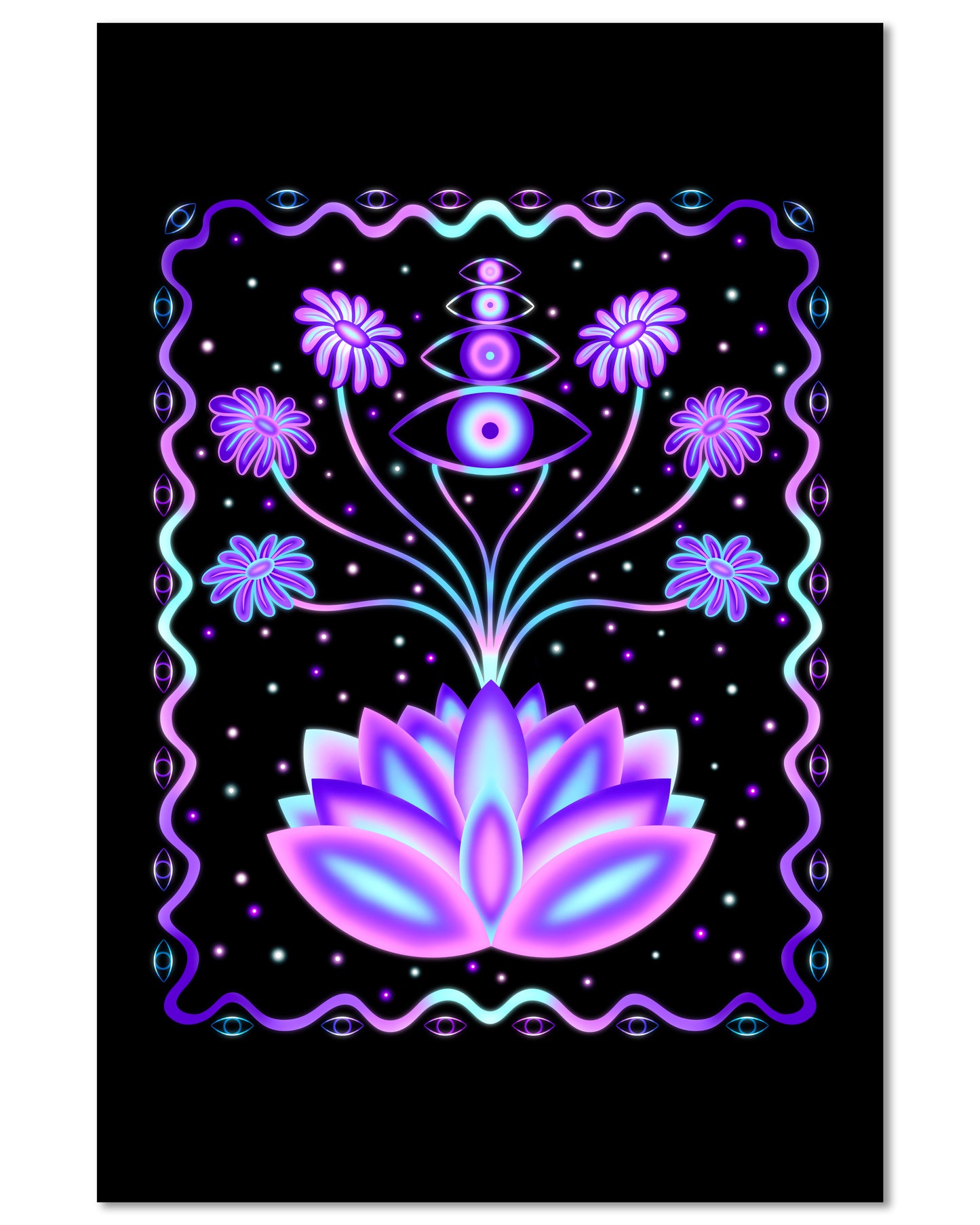 Lotus Flower Eyes - Mini 4x6 Art Print