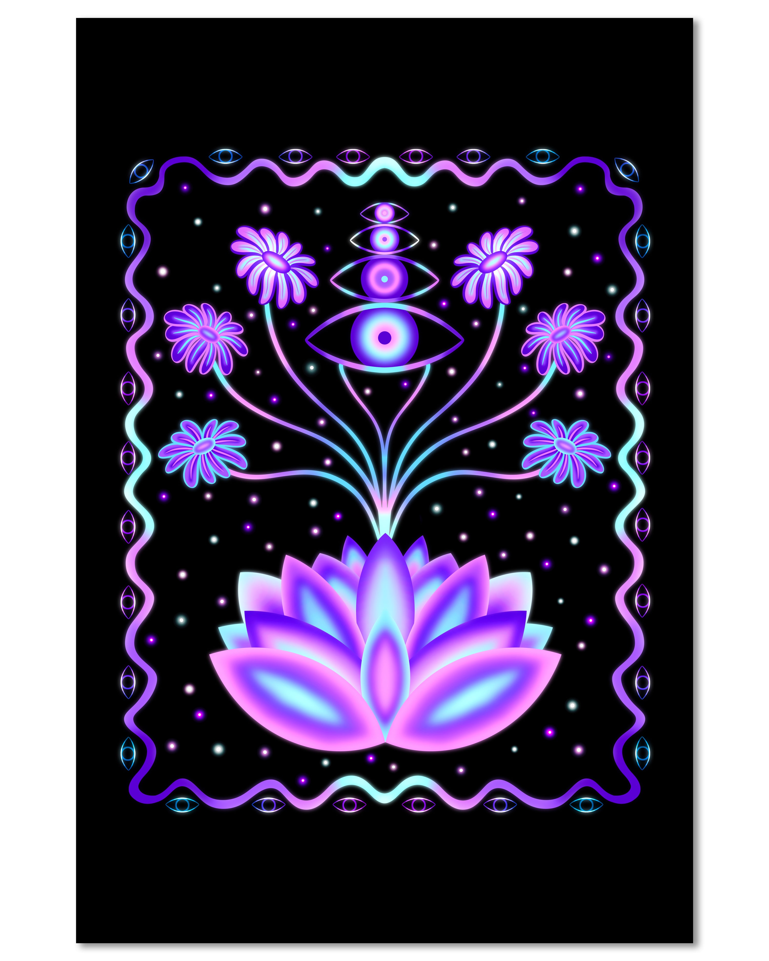 Lotus Flower Eyes - Mini 4×6 Art Print
