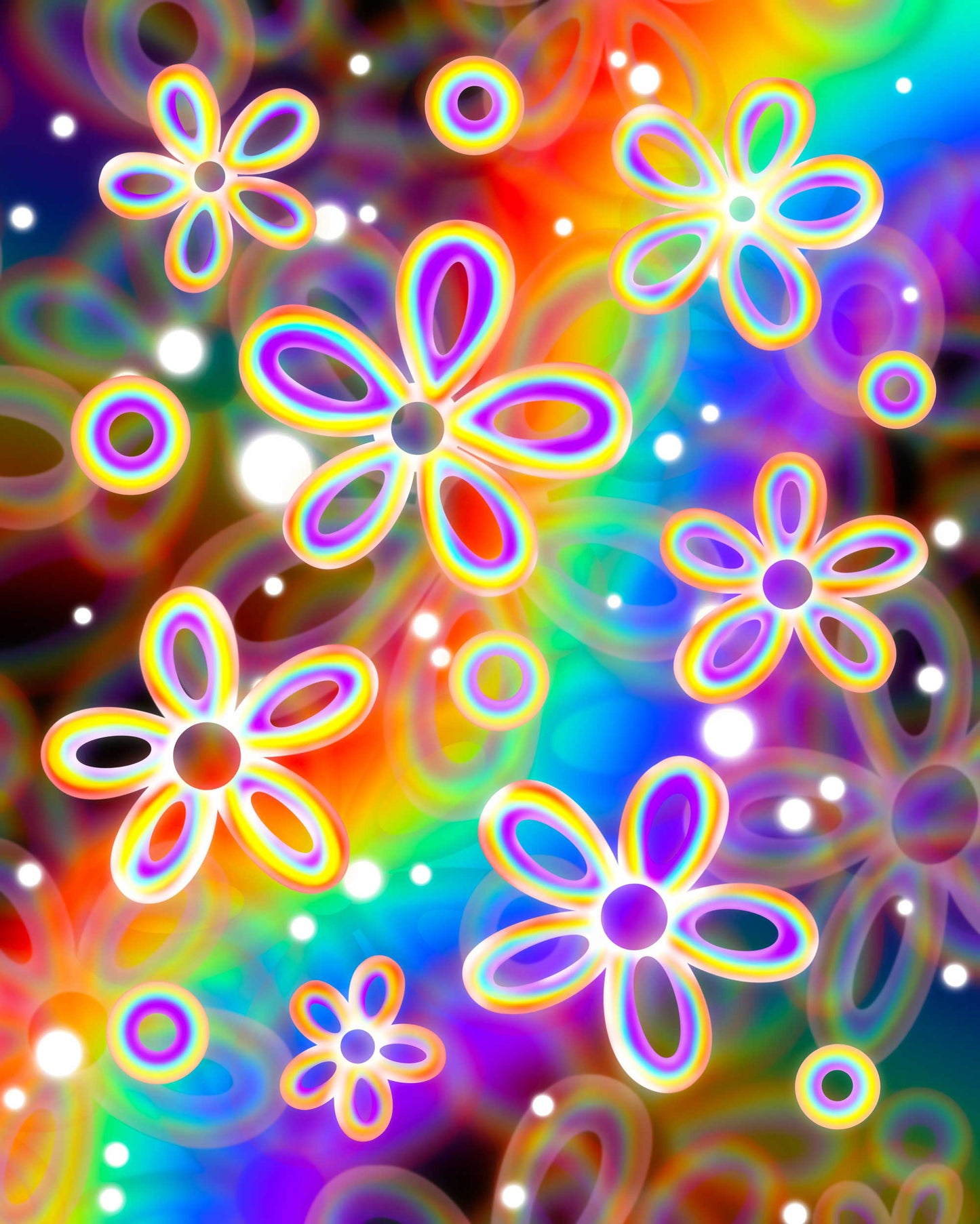 Rainbow Blossom Burst - Fine Art Print