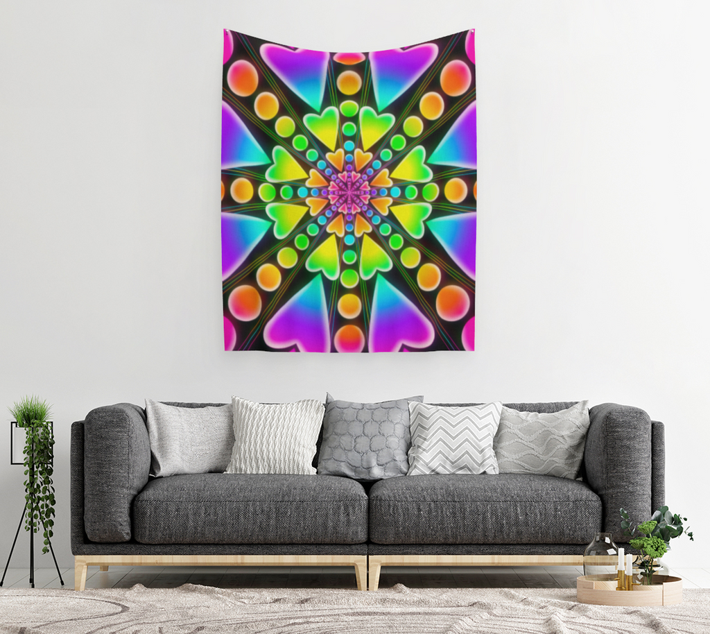 Heartburst Glow Tapestry