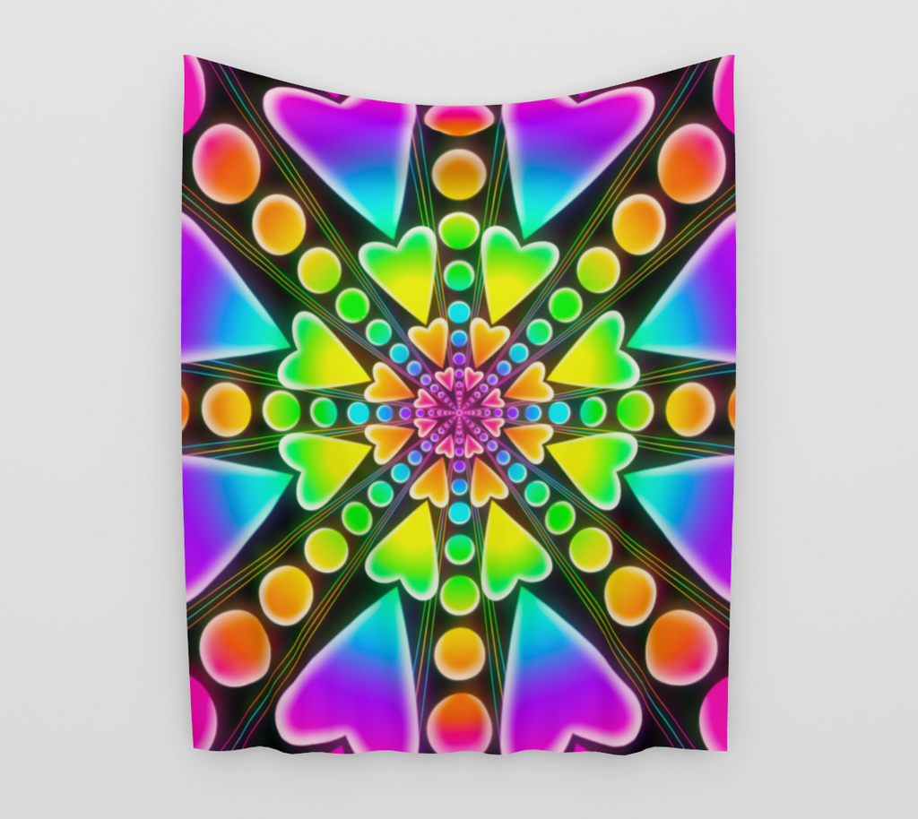 Heartburst Glow Tapestry