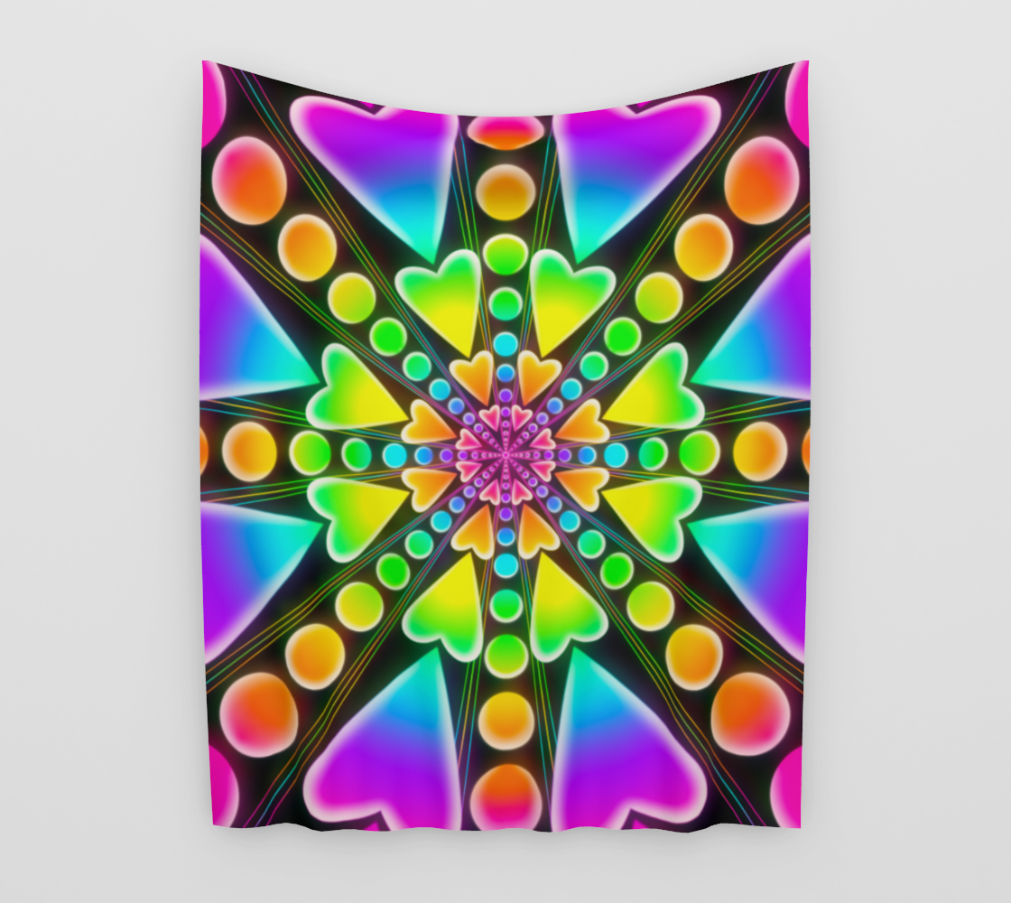 Heartburst Glow Tapestry