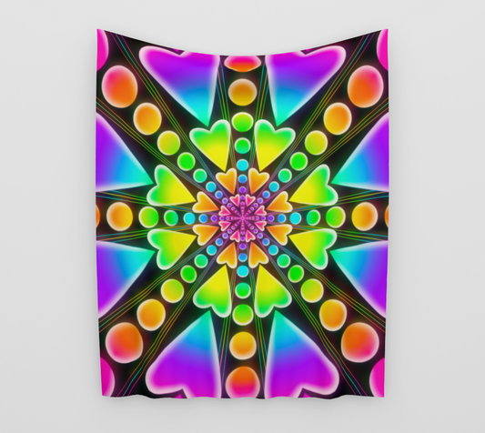 Heartburst Glow Tapestry