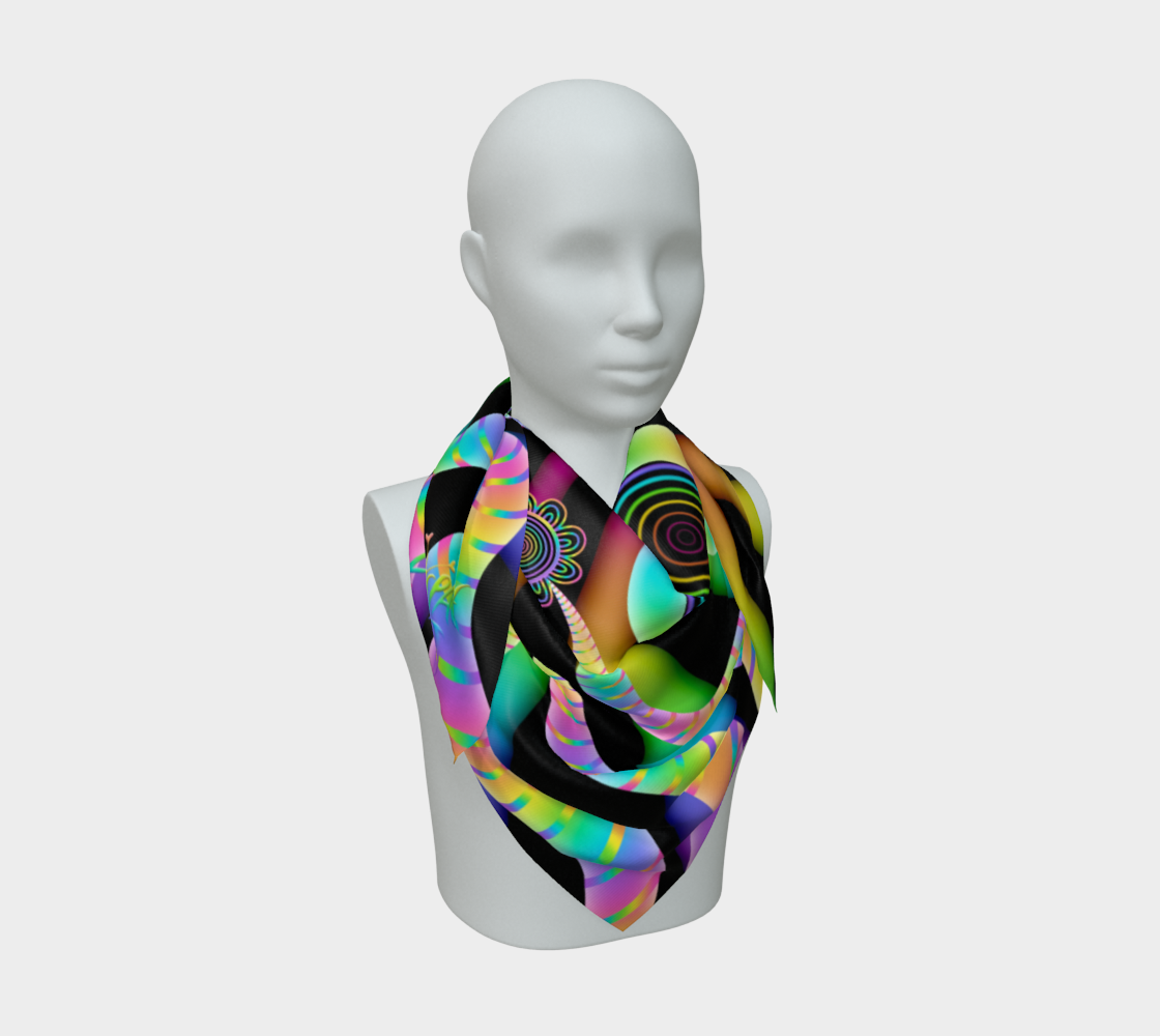 Growing Heart Silk Scarf — Wearable Art Bandana