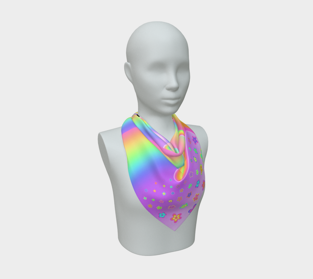 Over the Hills and Far Away Silk Scarf — Wearable Art Bandana