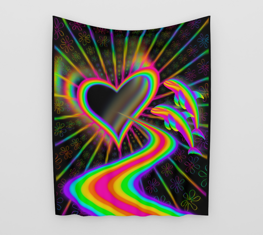Dolphin Heart Portal Tapestry