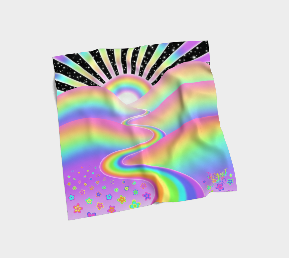 Over the Hills and Far Away Silk Scarf — Wearable Art Bandana