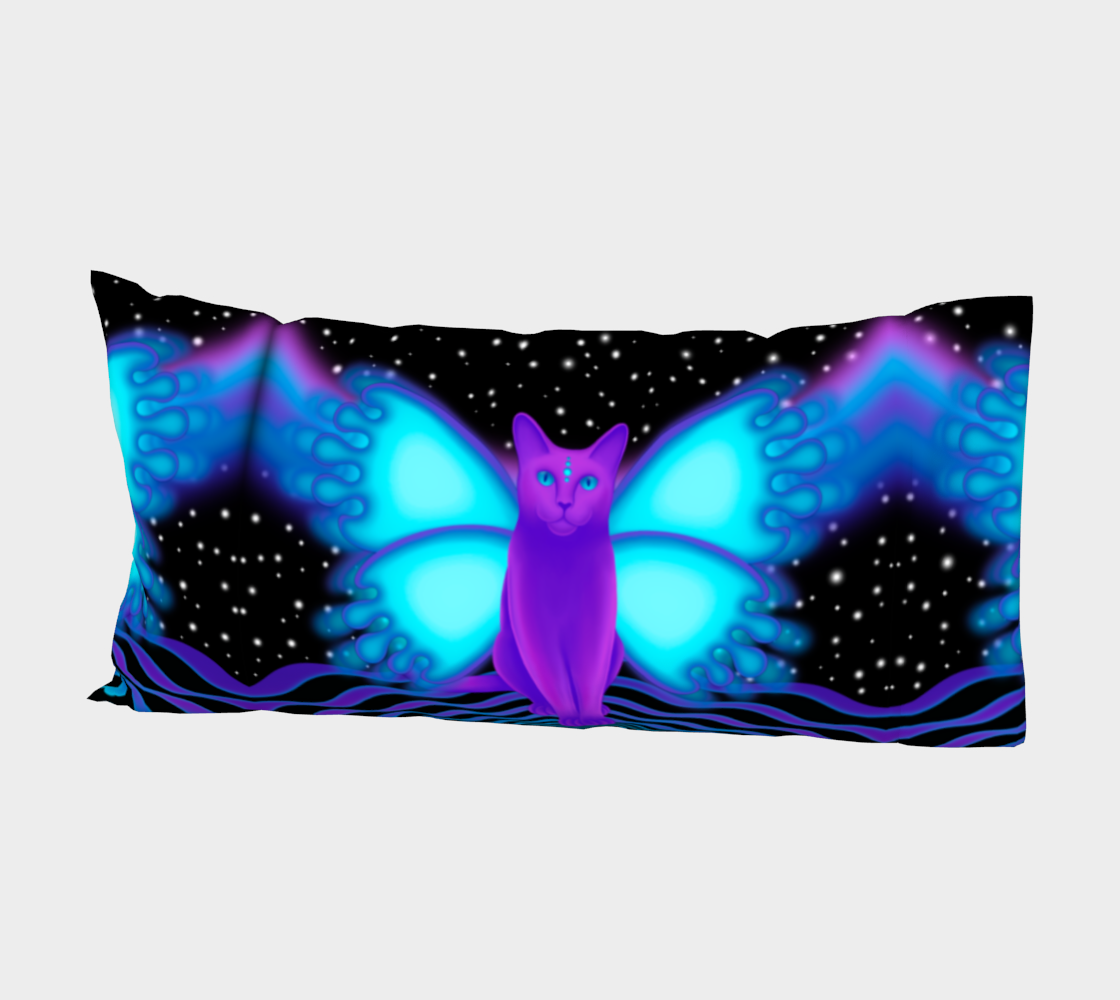 Purple Cosmic Cat Pillowcase