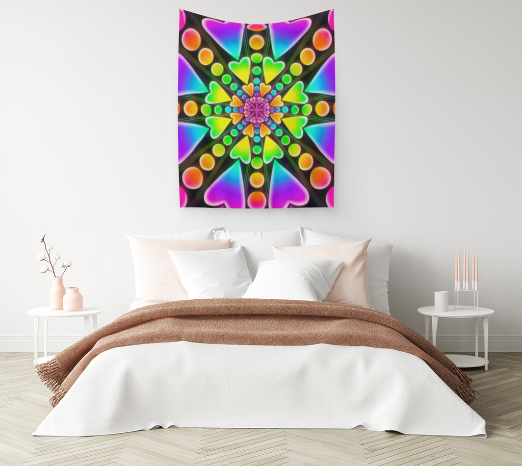 Heartburst Glow Tapestry
