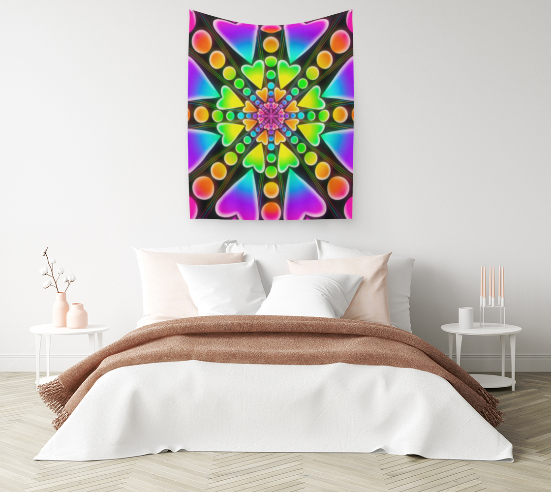 Heartburst Glow Tapestry
