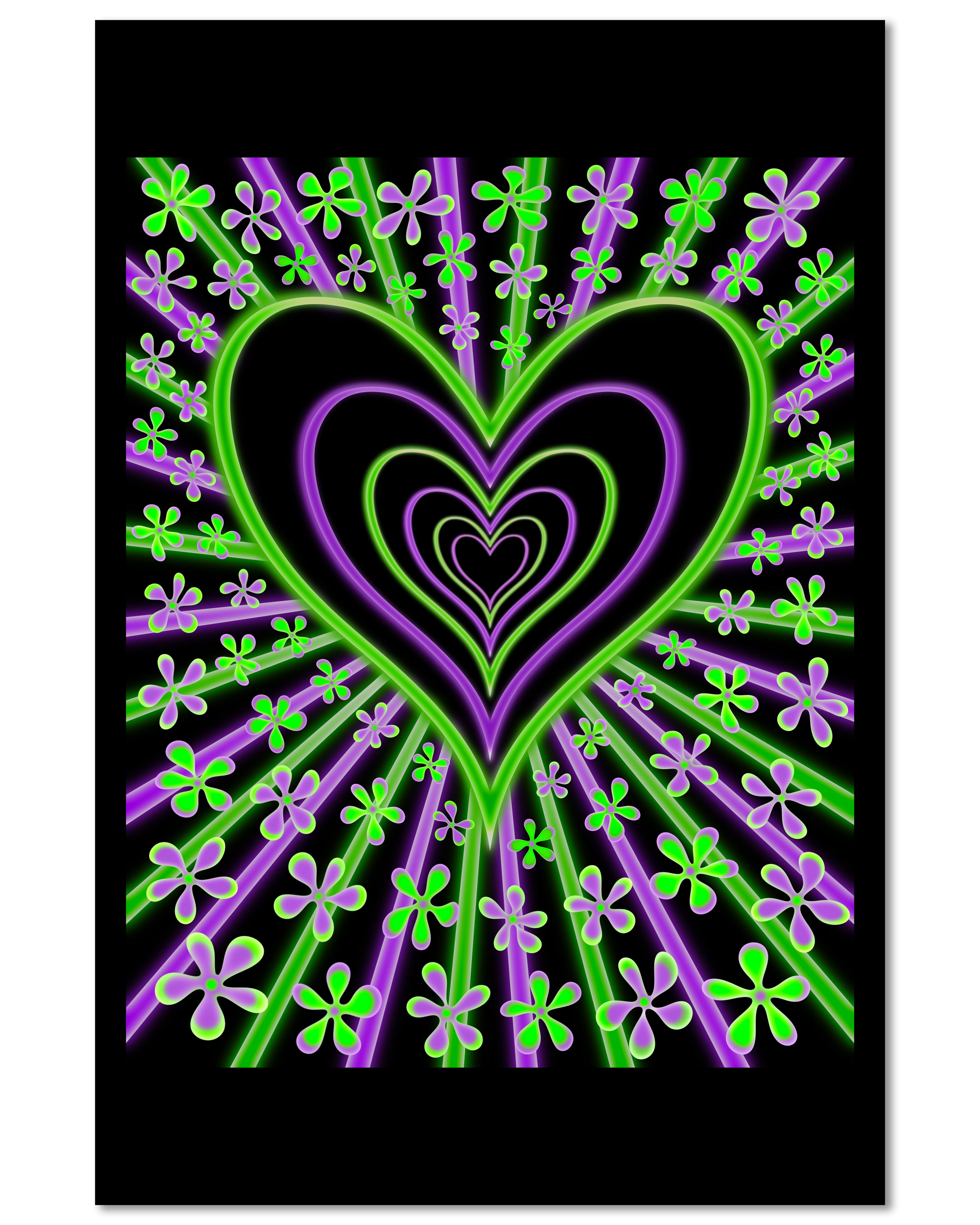 Flower Power Heart - Mini 4×6 Art Print