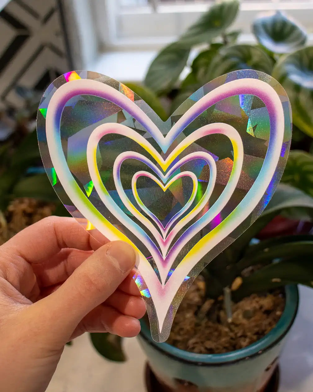 Heart Portal - 5" Suncatcher - Rainbow Window Decal Sticker