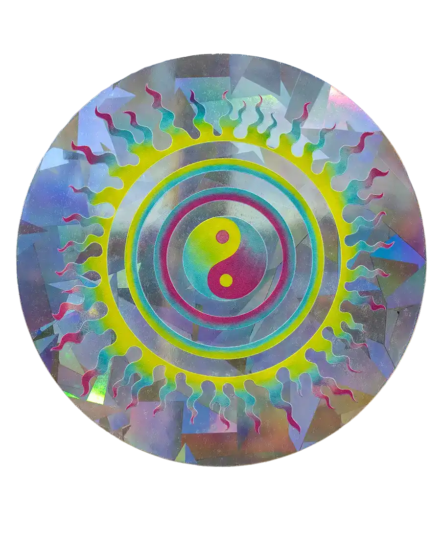 Yin Yang Flames - 5" Suncatcher - Rainbow Window Decal Sticker