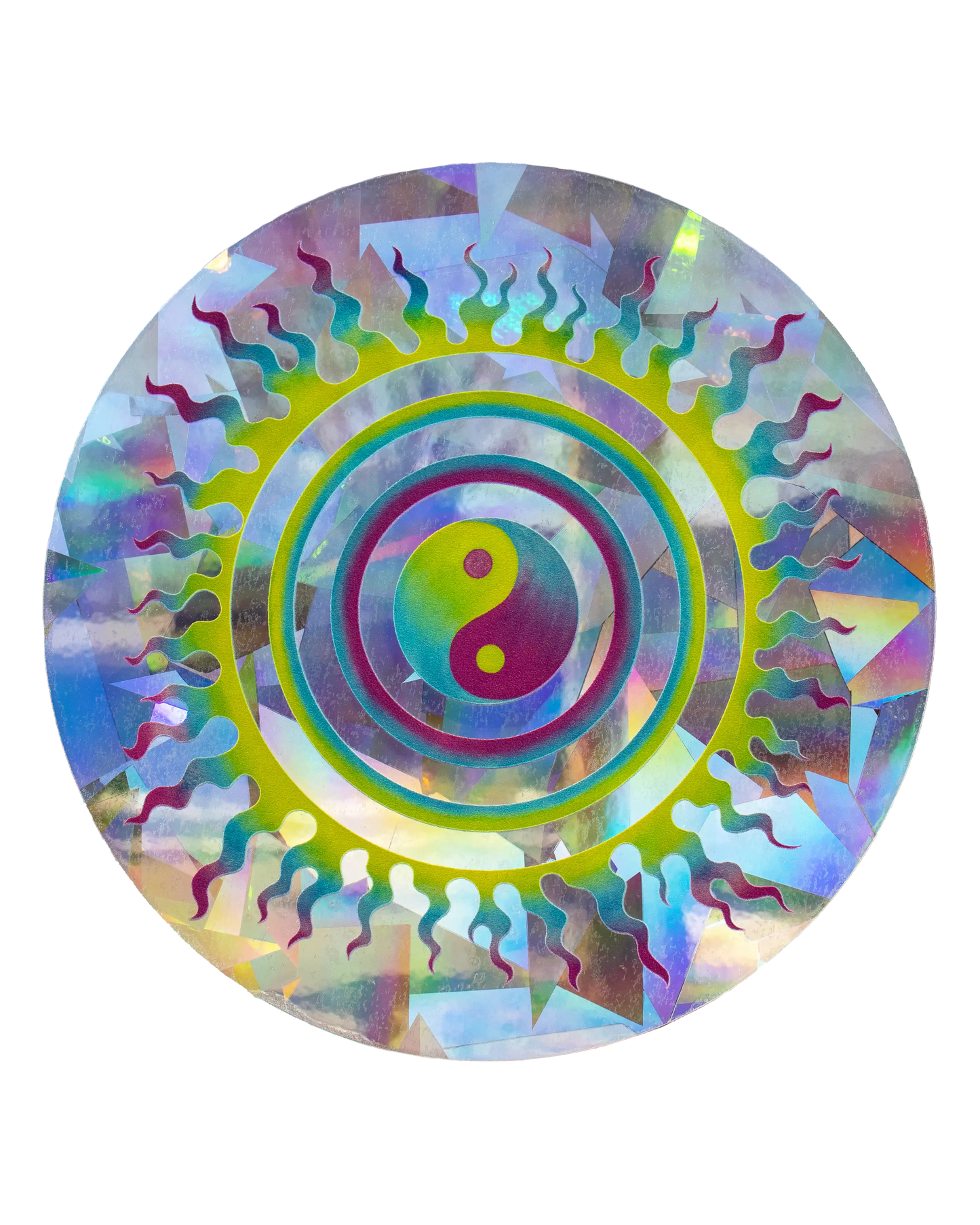 Yin Yang Flames - 5" Suncatcher - Rainbow Window Decal Sticker